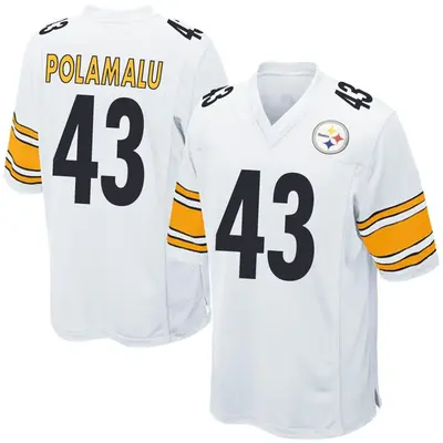 Youth Game Troy Polamalu Pittsburgh Steelers White Jersey