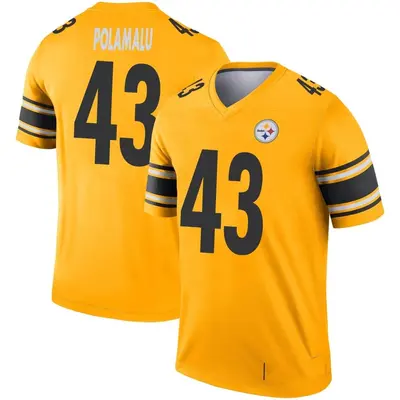 Youth Legend Troy Polamalu Pittsburgh Steelers Gold Inverted Jersey