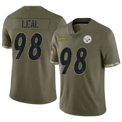 Youth Limited DeMarvin Leal Pittsburgh Steelers Olive 2022 Salute To Service Jersey