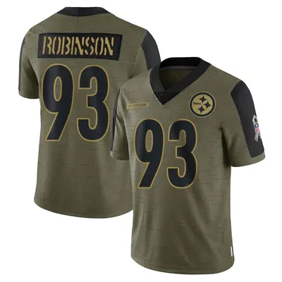 Youth Limited Mark Robinson Pittsburgh Steelers Olive 2021 Salute To Service Jersey