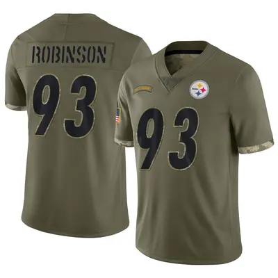 Youth Limited Mark Robinson Pittsburgh Steelers Olive 2022 Salute To Service Jersey