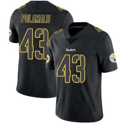 Youth Limited Troy Polamalu Pittsburgh Steelers Black Impact Jersey